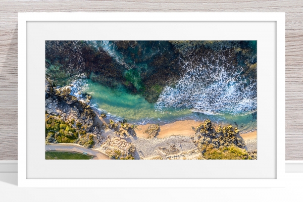 103 - Jason Mazur - 'Hamersley Pool, North Beach' White Frame