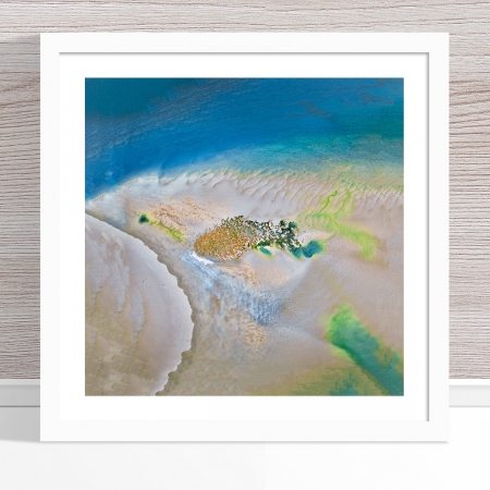 Chris Saunders - 'Aerial Coast 008' White Frame