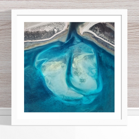 Chris Saunders - 'Aerial Coast 014' White Frame