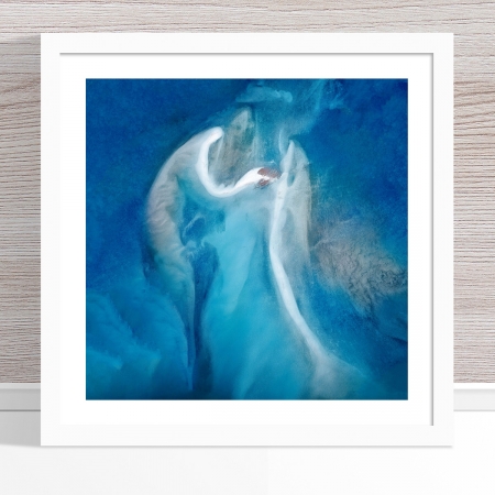 Chris Saunders - 'Aerial Coast 015' White Frame