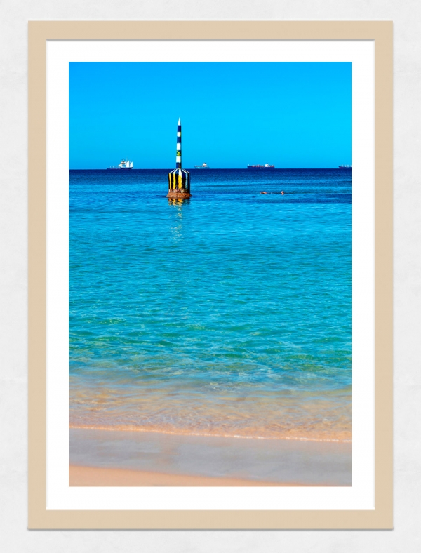 Jason Mazur - 'Cottesloe Beach Pylon 012' Light Wood Frame