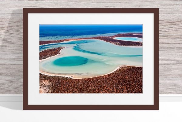 Jason Mazur - 'Big Lagoon, Shark Bay 011' Dark Wood Frame