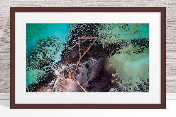 Jason Mazur - 'Stromatolites, Hamelin Pool, Shark Bay 885' Dark Wood Frame
