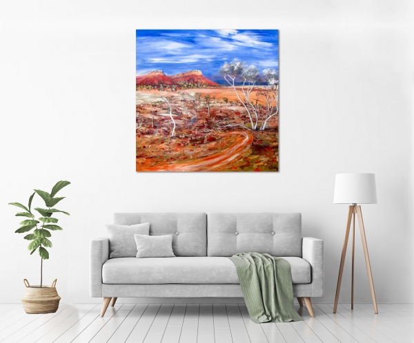 Carole Foster - 'Arid Land Near Coopers Creek' in a room