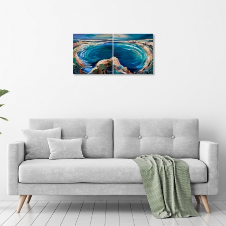 Seascape I and II Diptych in a room